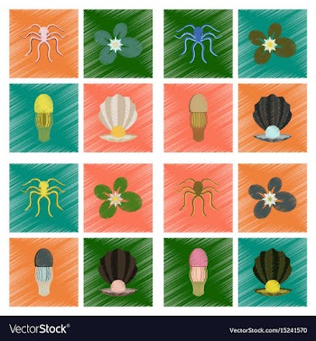 Assembly flat shading style octopus vector image