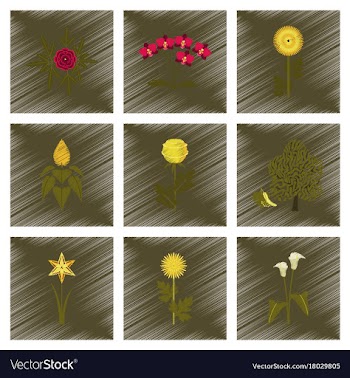 Assembly flat shading style plant flower paeonia vector image
