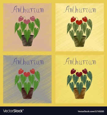 Assembly flat shading style plant vector image