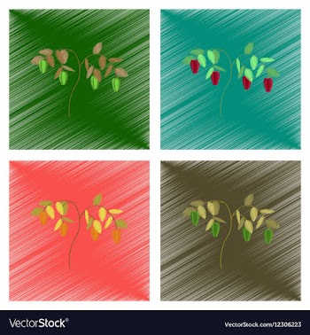 Assembly flat shading style plant vector image