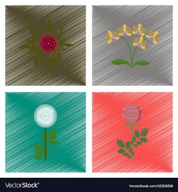 Assembly flat shading style plant vector image