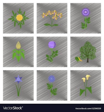 Assembly flat shading style plant vector image