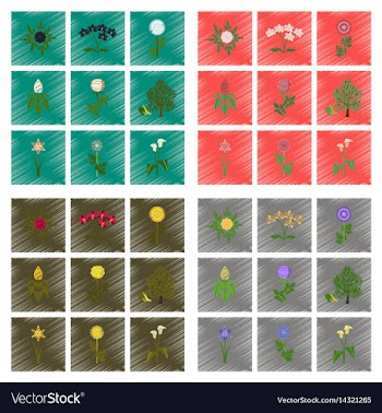 Assembly flat shading style plant vector image