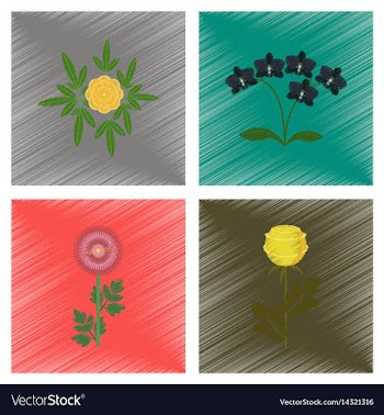 Assembly flat shading style plant vector image
