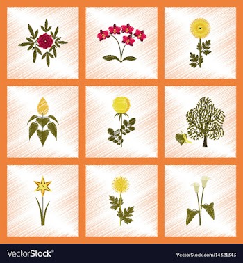 Assembly flat shading style plant vector image