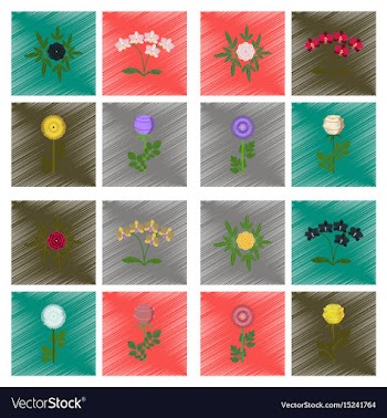 Assembly flat shading style plant vector image