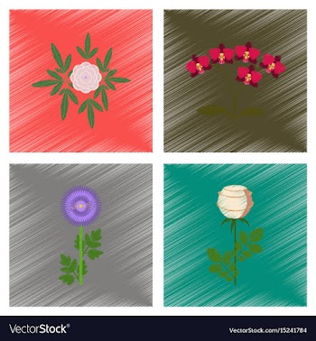 Assembly flat shading style plant vector image