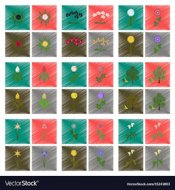 Assembly flat shading style plant vector image