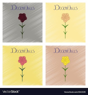 Assembly flat shading style plant vector image
