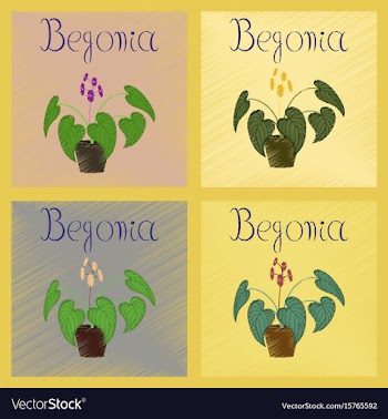 Assembly flat shading style plant vector image