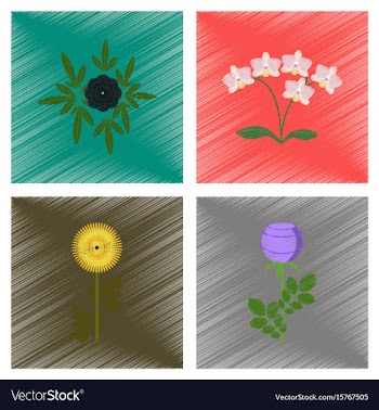 Assembly flat shading style plant vector image