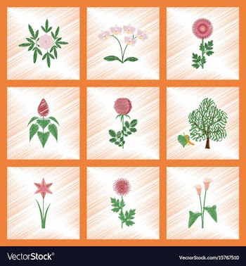 Assembly flat shading style plant vector image