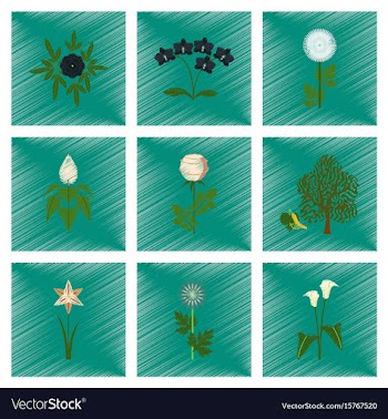 Assembly flat shading style plant vector image