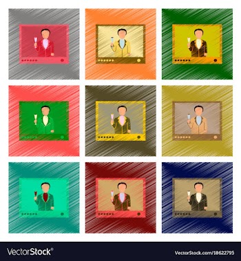Assembly flat shading style president on tv vector image