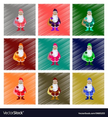 Assembly flat shading style santa claus gifts vector image