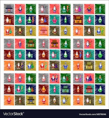 Assembly flat shading style santa claus vector image