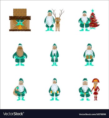 Assembly flat shading style santa claus vector image