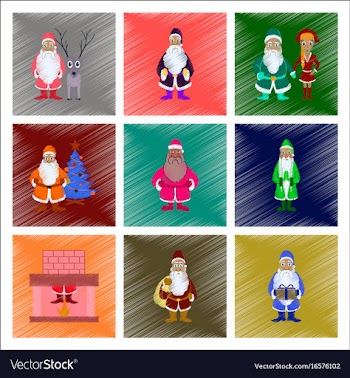 Assembly flat shading style santa claus vector image