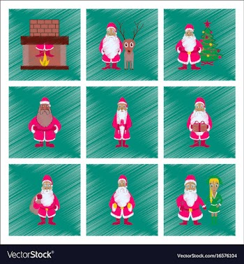 Assembly flat shading style santa claus vector image