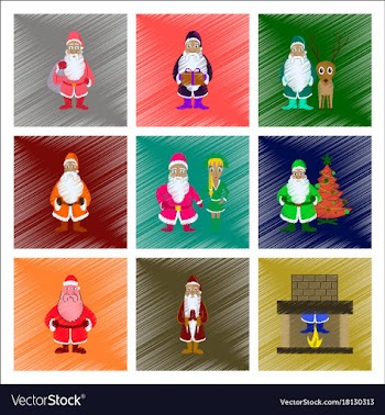 Assembly flat shading style santa claus vector image