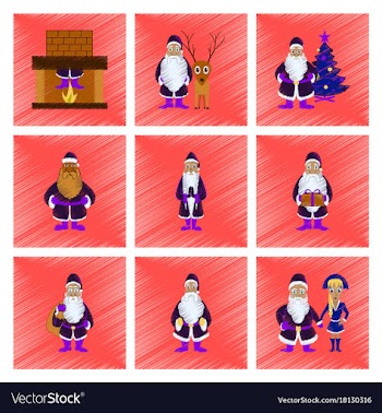 Assembly flat shading style santa claus vector image