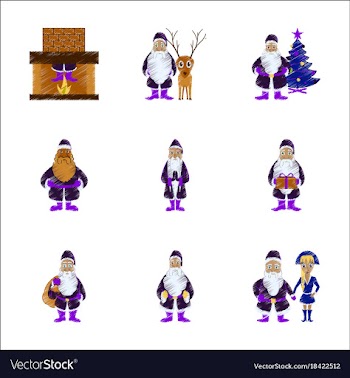 Assembly flat shading style santa claus vector image