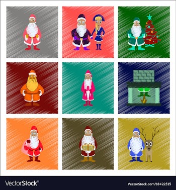 Assembly flat shading style santa claus vector image
