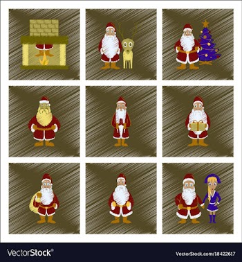 Assembly flat shading style santa claus vector image