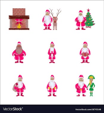Assembly flat shading style santa claus vector image