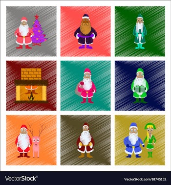 Assembly flat shading style santa claus vector image