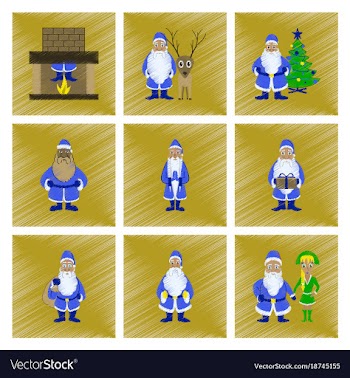 Assembly flat shading style santa claus vector image