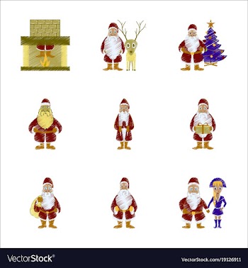 Assembly flat shading style santa claus vector image