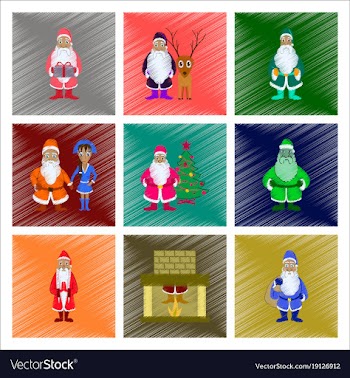 Assembly flat shading style santa claus vector image
