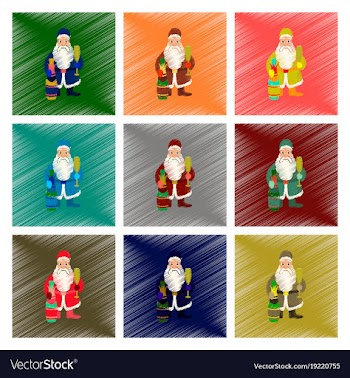 Assembly flat shading style santa claus vector image