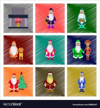 Assembly flat shading style santa claus vector image
