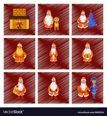 Assembly flat shading style santa claus vector image