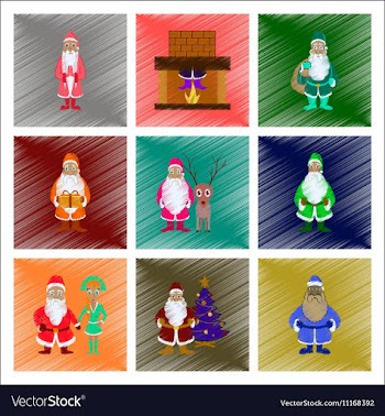 Assembly flat shading style Santa vector image