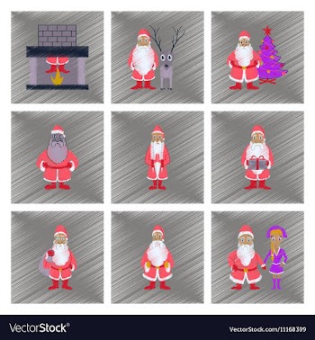 Assembly flat shading style Santa vector image