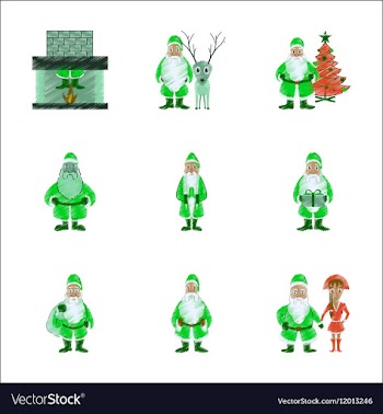 Assembly flat shading style Santa vector image
