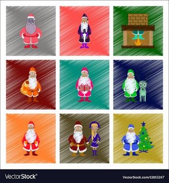 Assembly flat shading style Santa vector image