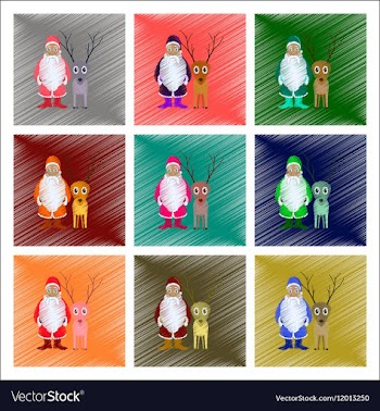 Assembly flat shading style Santa vector image