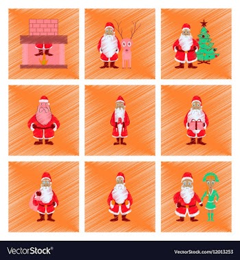 Assembly flat shading style Santa vector image