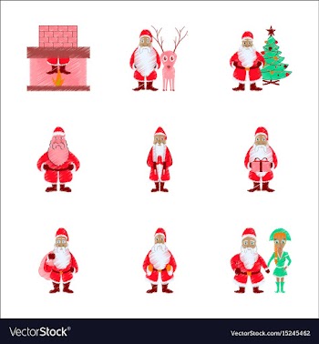 Assembly flat shading style santa vector image