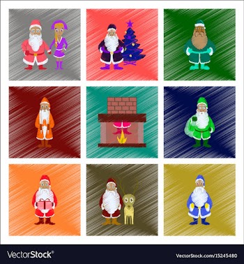 Assembly flat shading style santa vector image