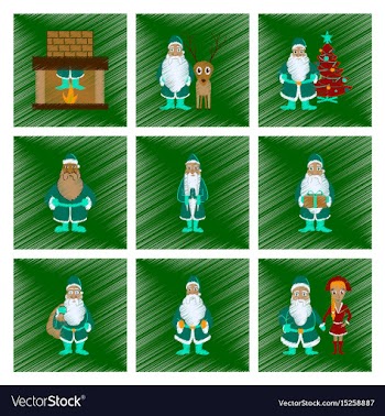 Assembly flat shading style santa vector image