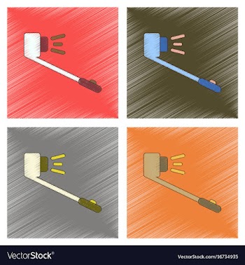 Assembly flat shading style selfie stick vector image
