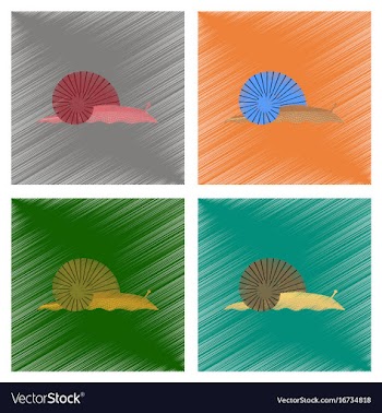 Assembly flat shading style snail vector image