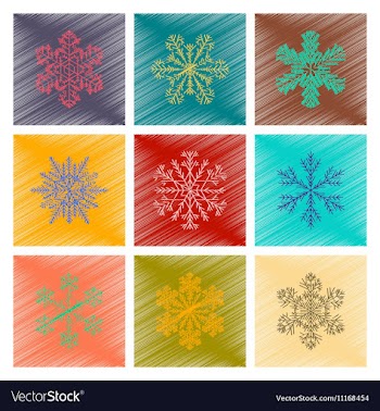 Assembly flat shading style snowflake vector image