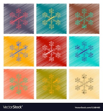 Assembly flat shading style snowflake vector image