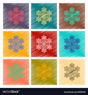 Assembly flat shading style snowflake vector image